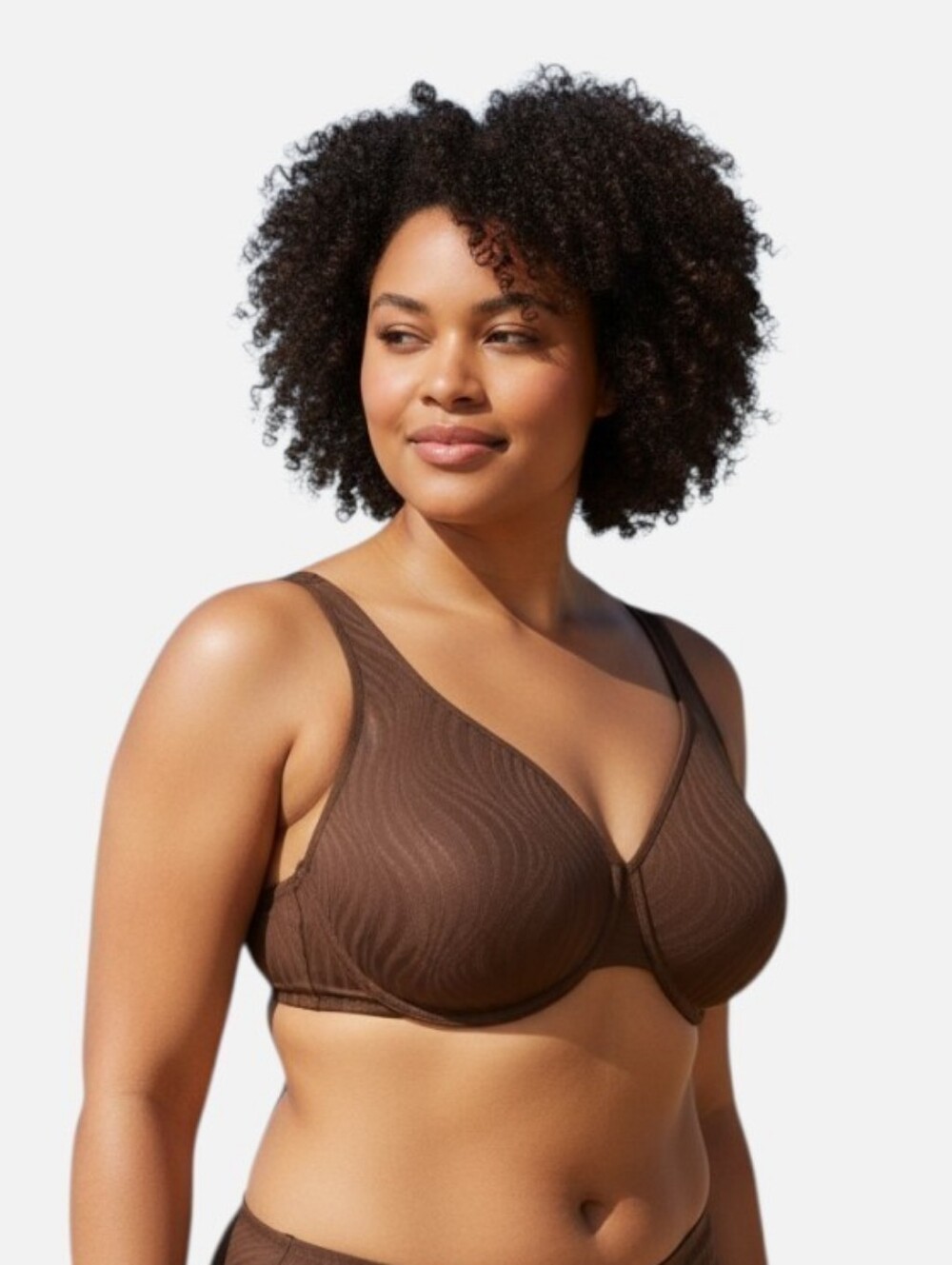 Breezies Jacquard Underwire Bra Brown Zebra Print Sz 48D WL328